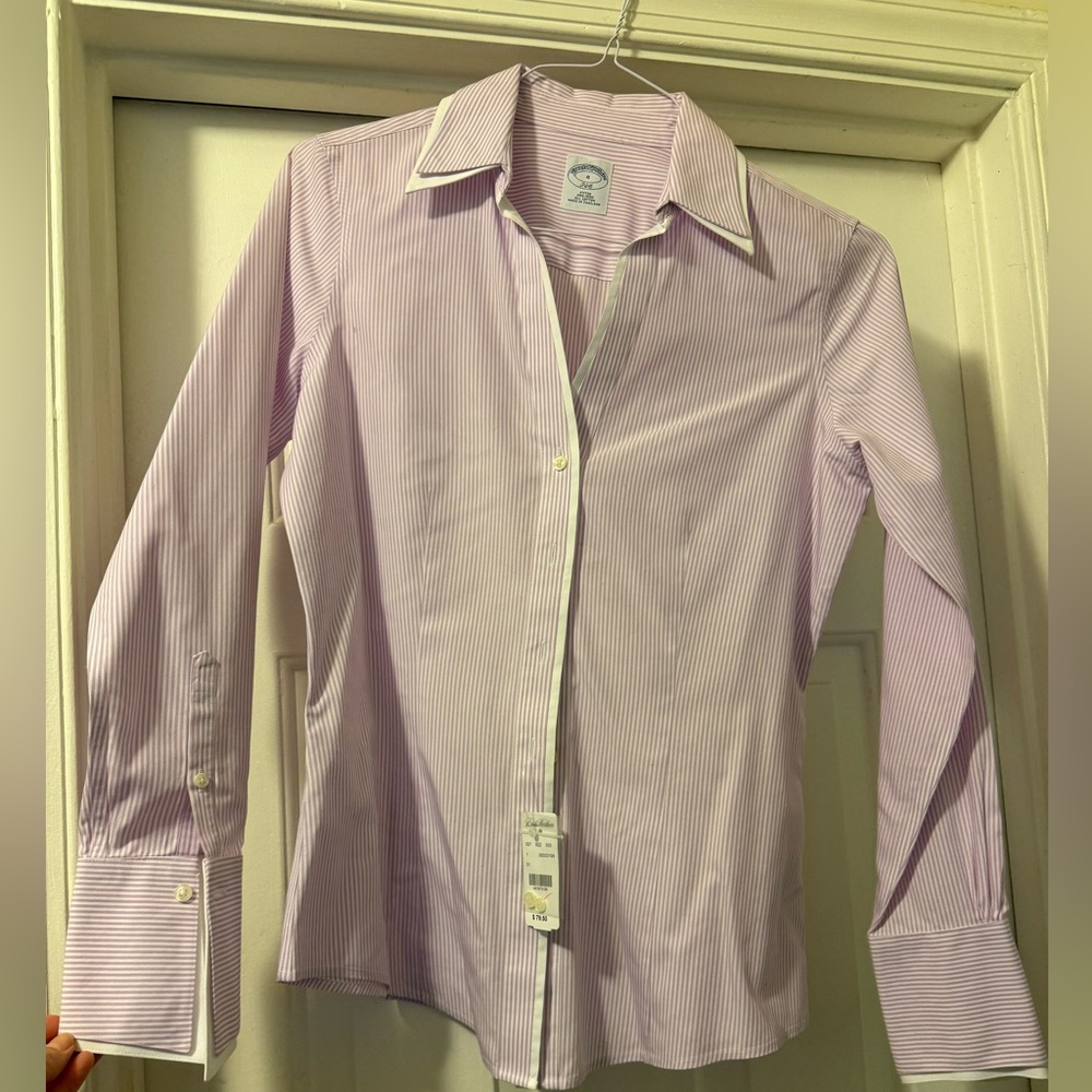 Brooks Brothers Pink and White Striped Shirt